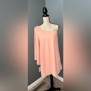 ⭐️One-off the  shoulder short coral asymmetrical dress NWOT